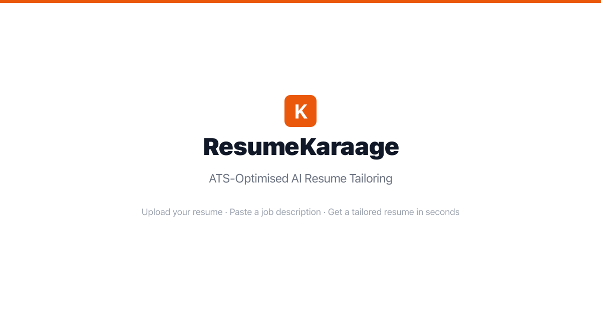Age Inresue Resume Tailoring Tool: Beat ATS & Get Interviews | ResumeKaraage